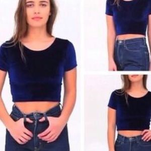 Blue Velvet Crop Top